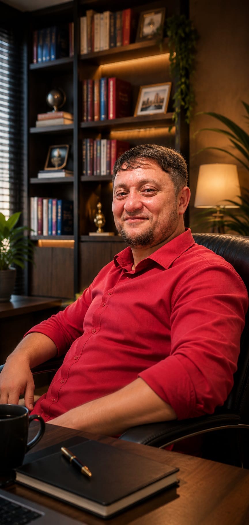 Hüseyin Kılıçsal çalışma ofisinde